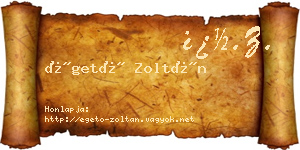Égető Zoltán névjegykártya